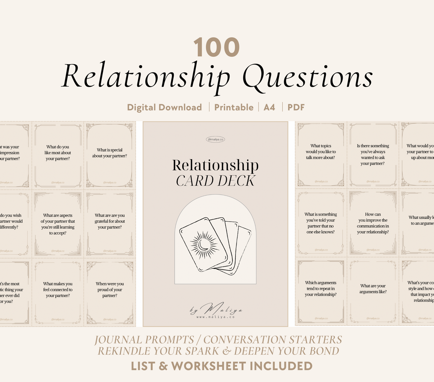 100 Relationship Question Cards