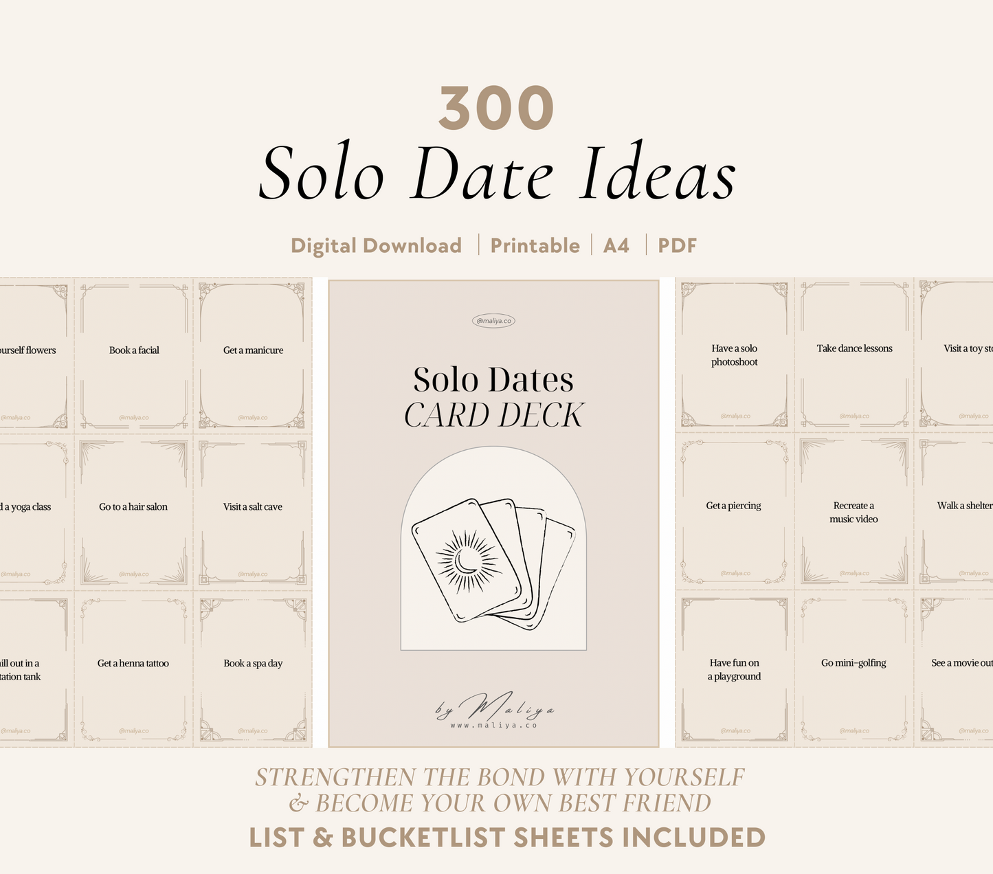 300 Solo Date Idea Cards