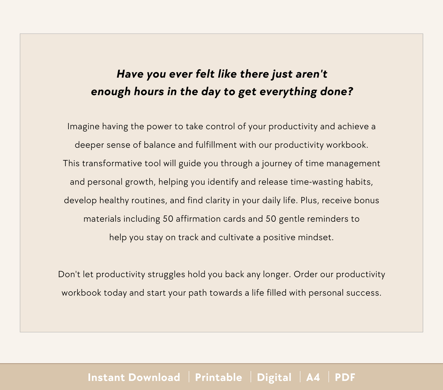 Productivity Workbook