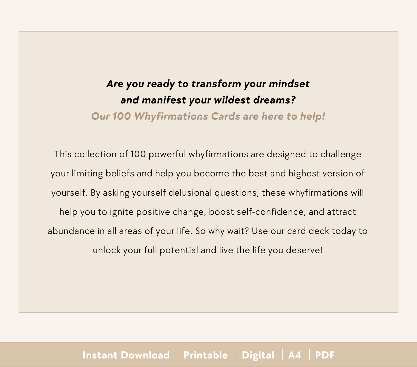 100 Whyfirmation Cards