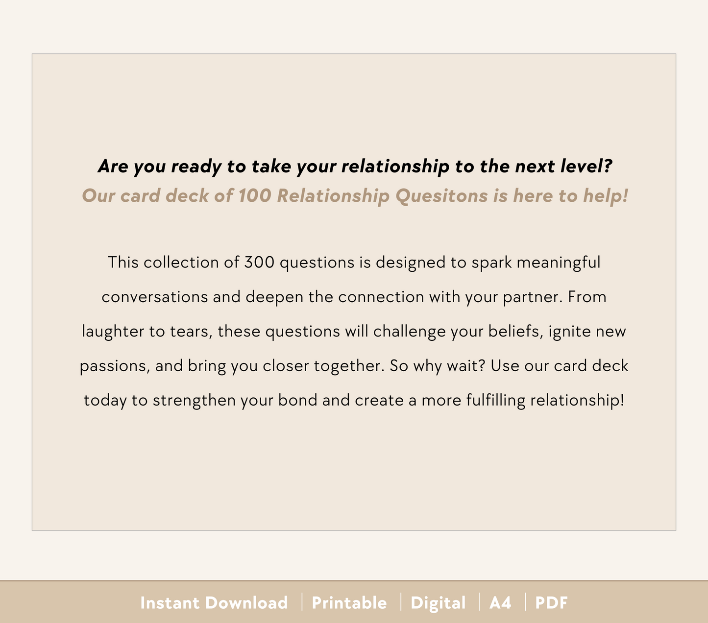 100 Relationship Question Cards