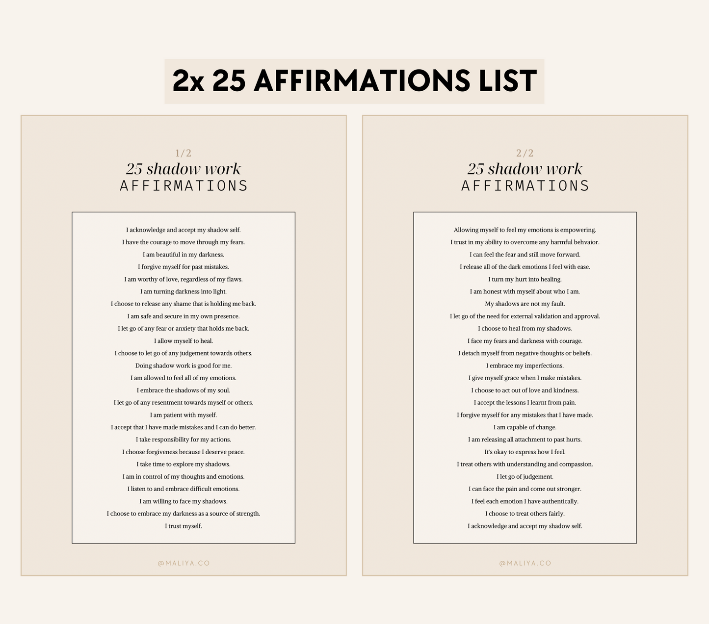 Shadow Work Affirmations