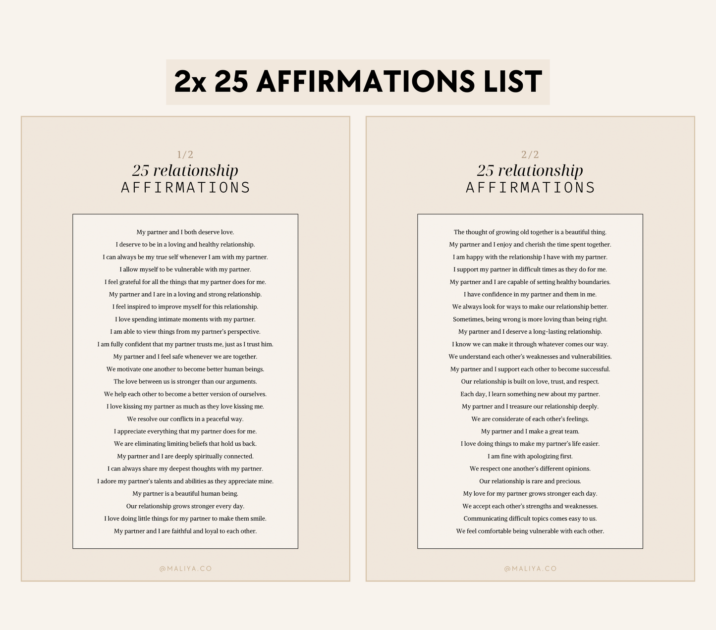 Relationship Affirmations