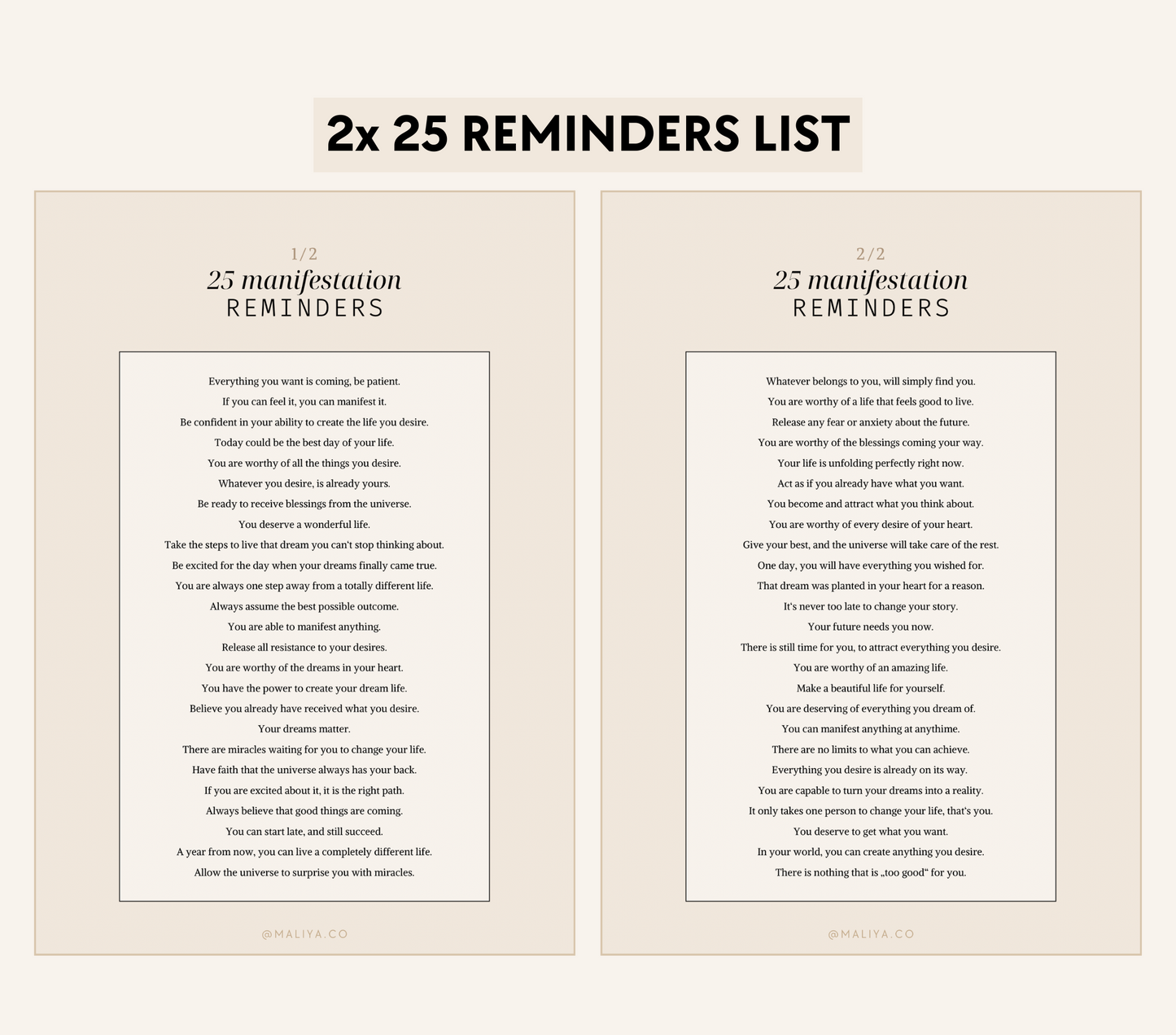 Manifestation Reminders