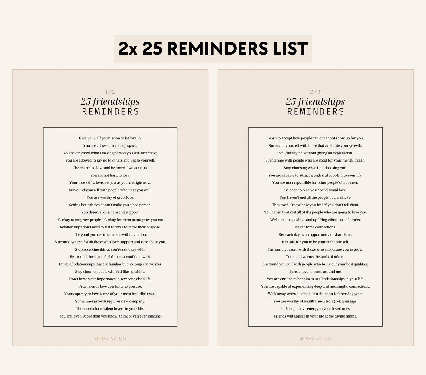 Friendship Reminders
