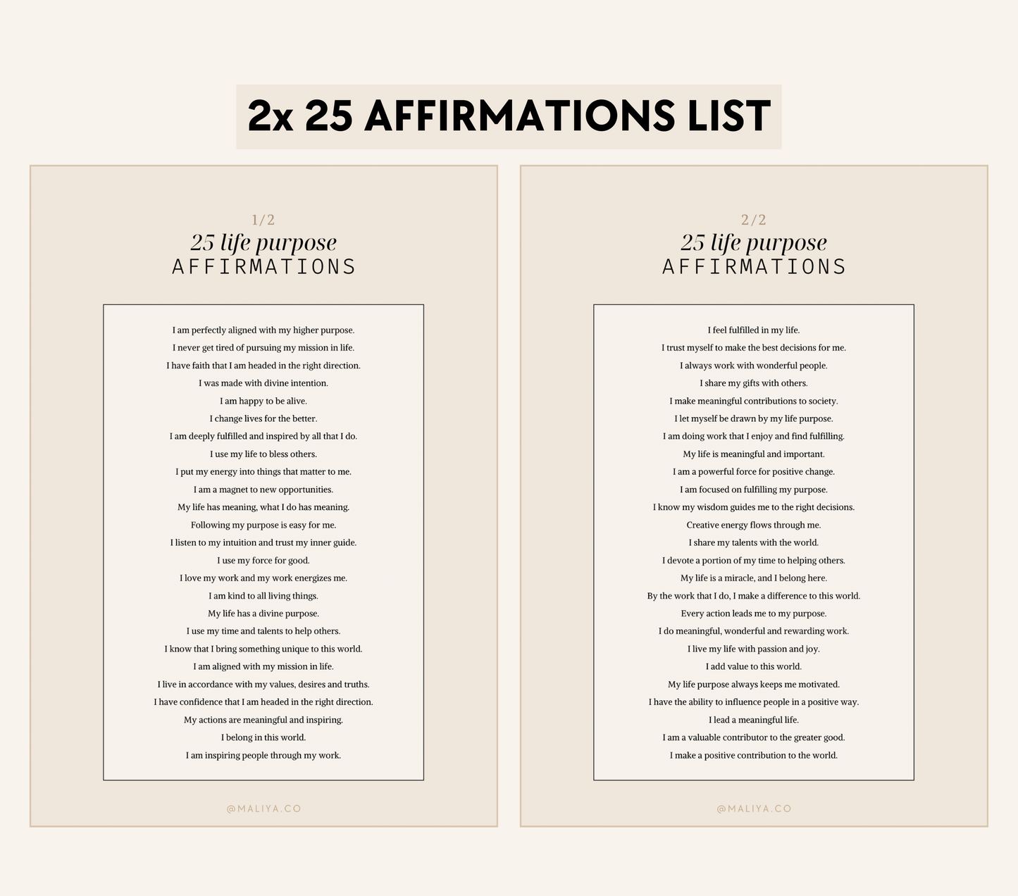 Life Purpose Affirmations