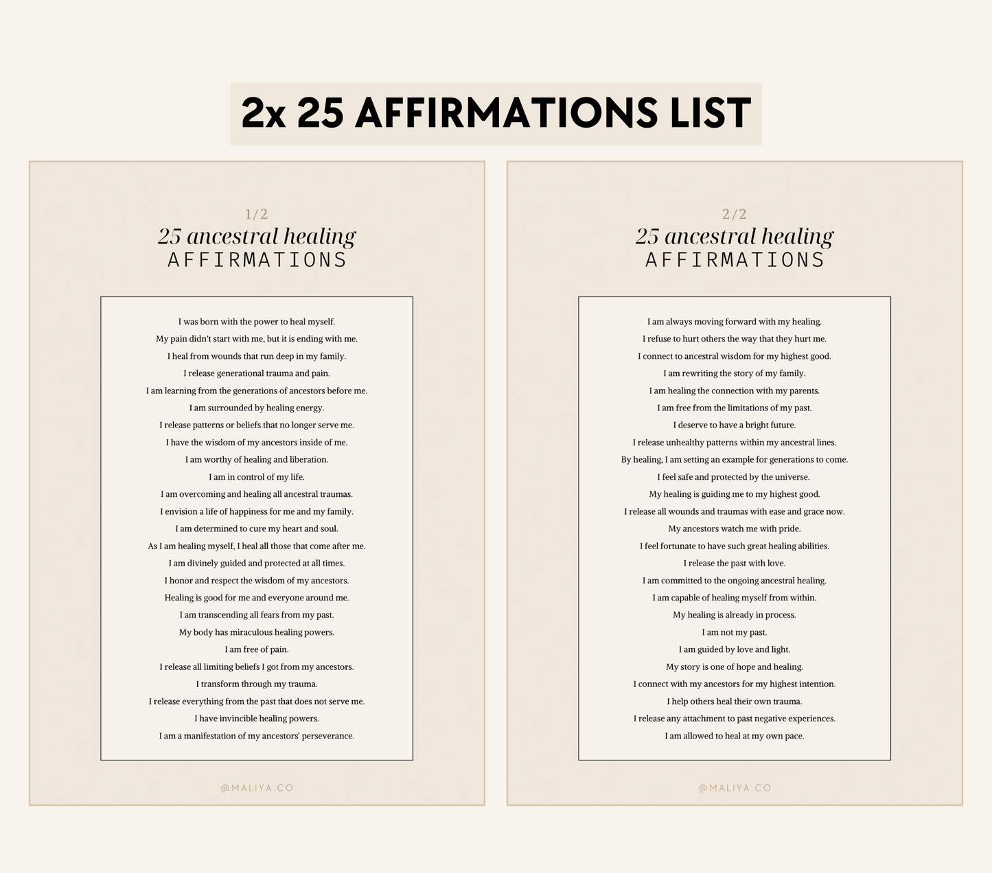 Ancestral Healing Affirmations