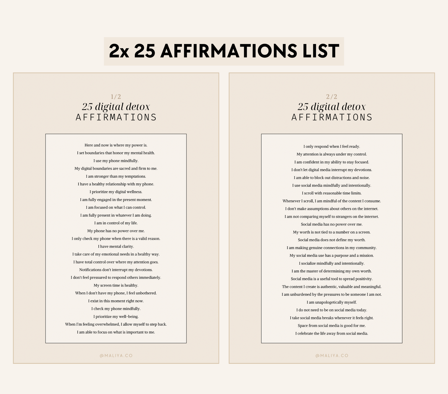 Digital Detox Affirmations