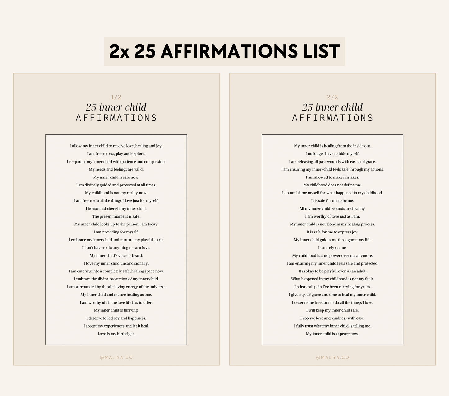 Inner Child Affirmations