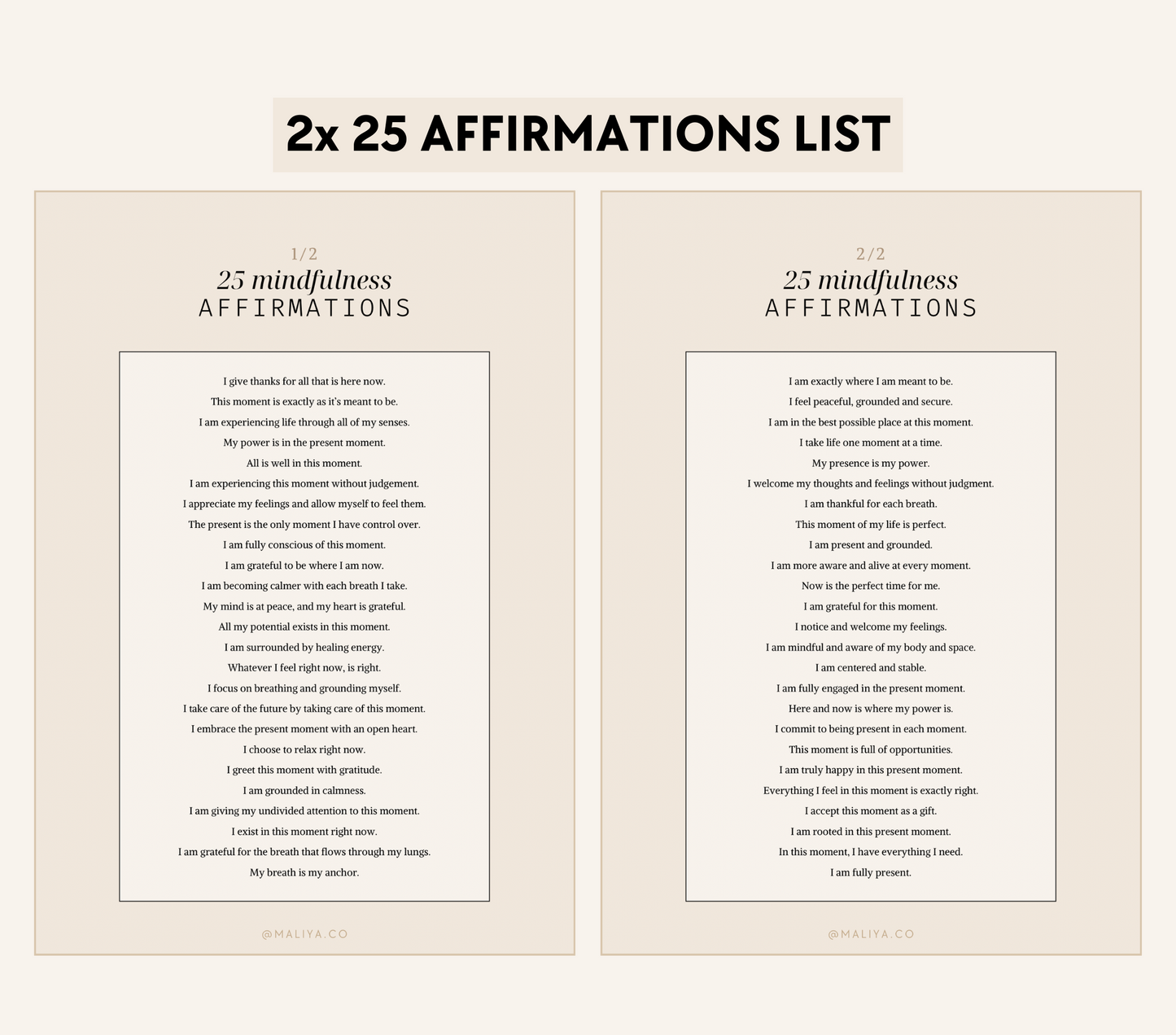 Mindfulness Affirmations