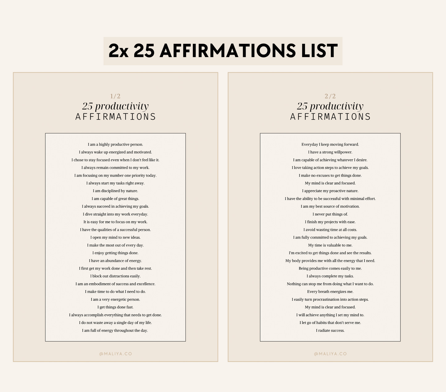 Productivity Affirmations