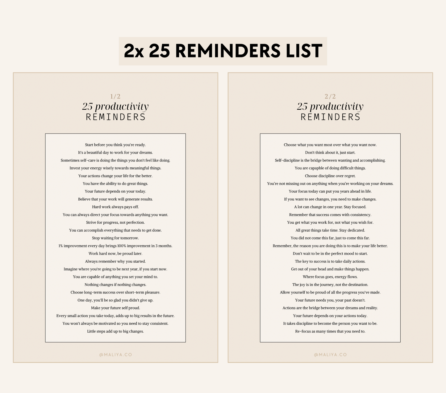 Productivity Reminders