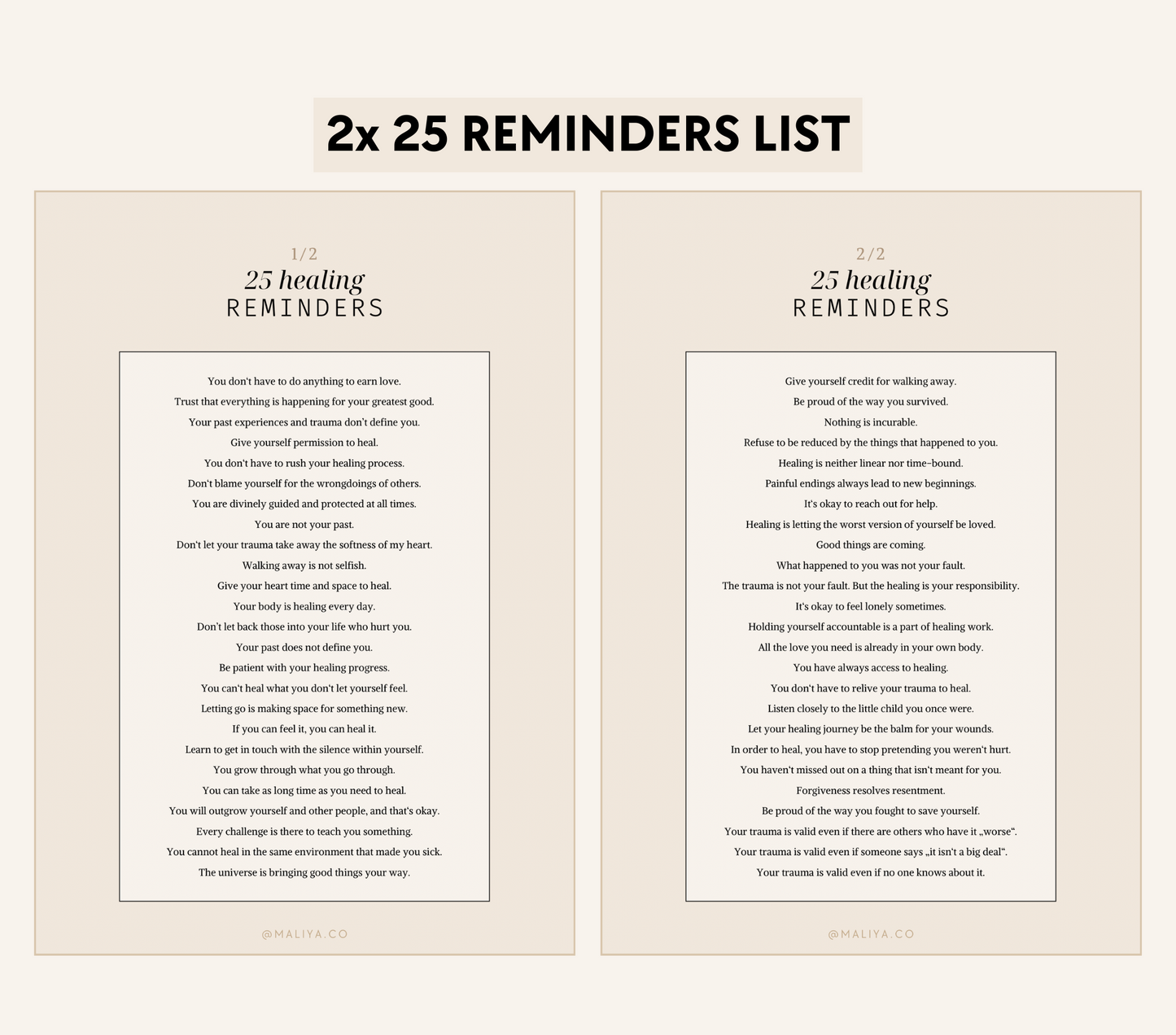 Healing Reminders