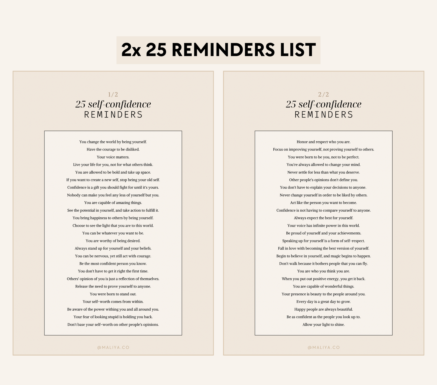 Self-Confidence Reminders