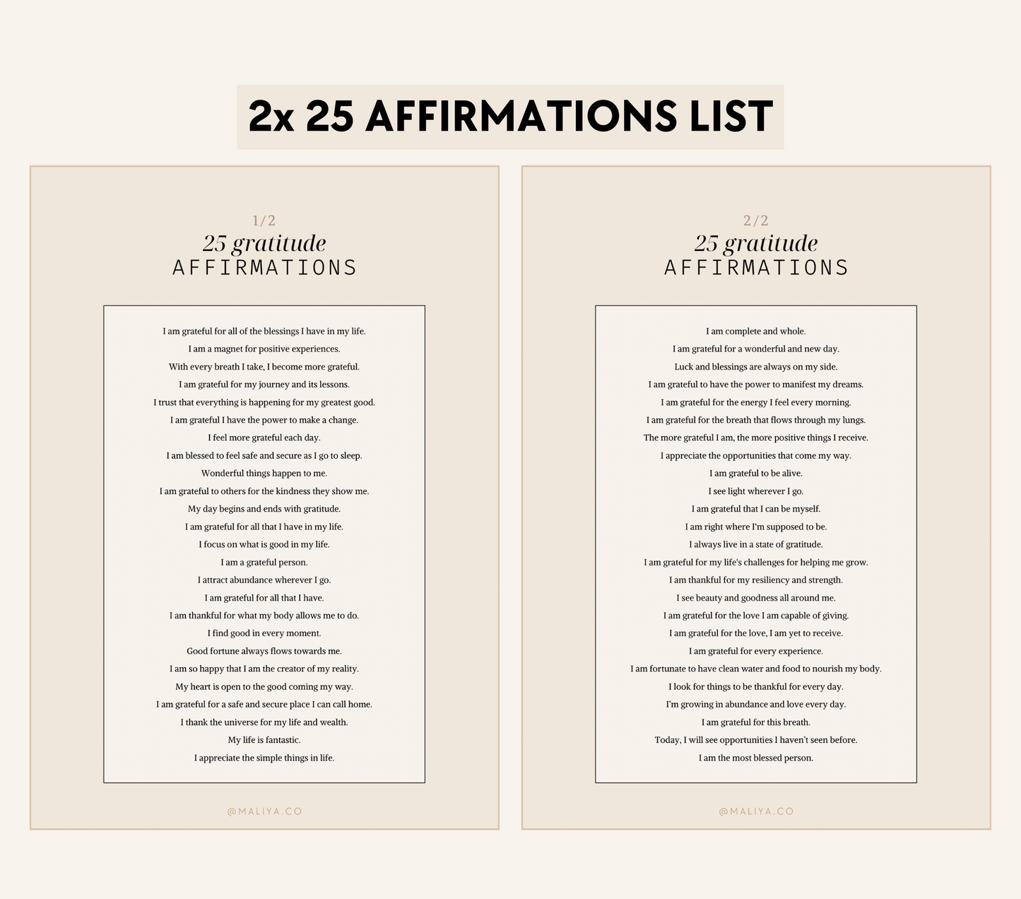 Gratitude Affirmations