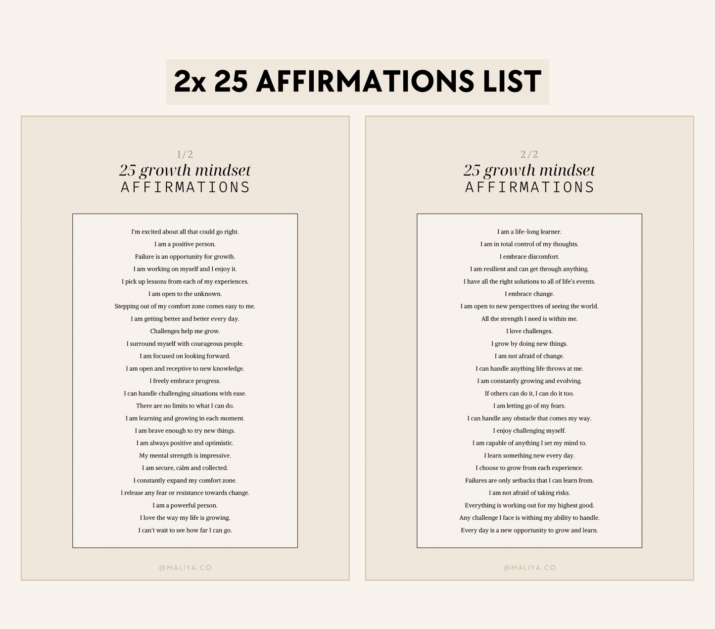 Growth Mindset Affirmations