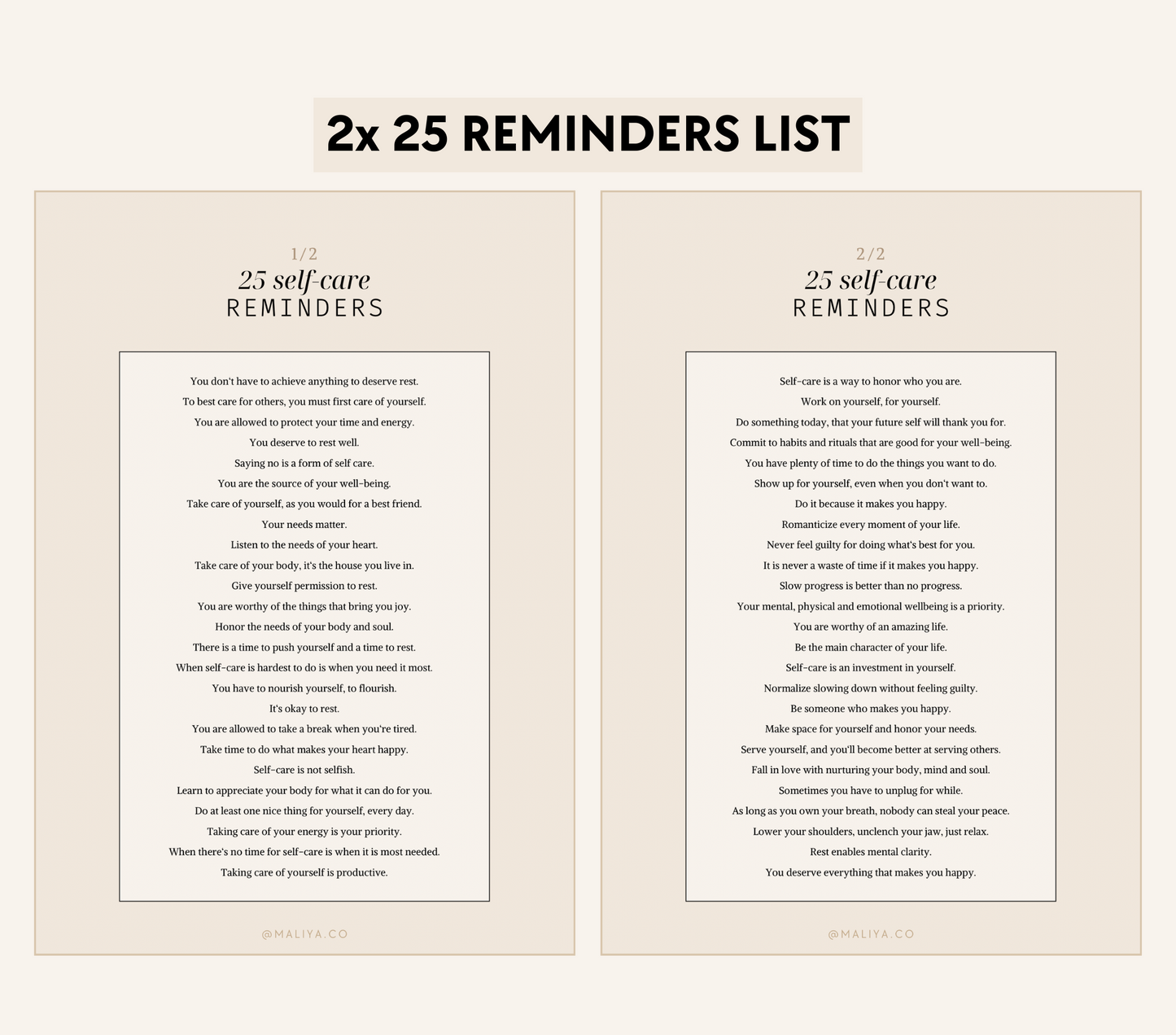 Self-Care Reminders