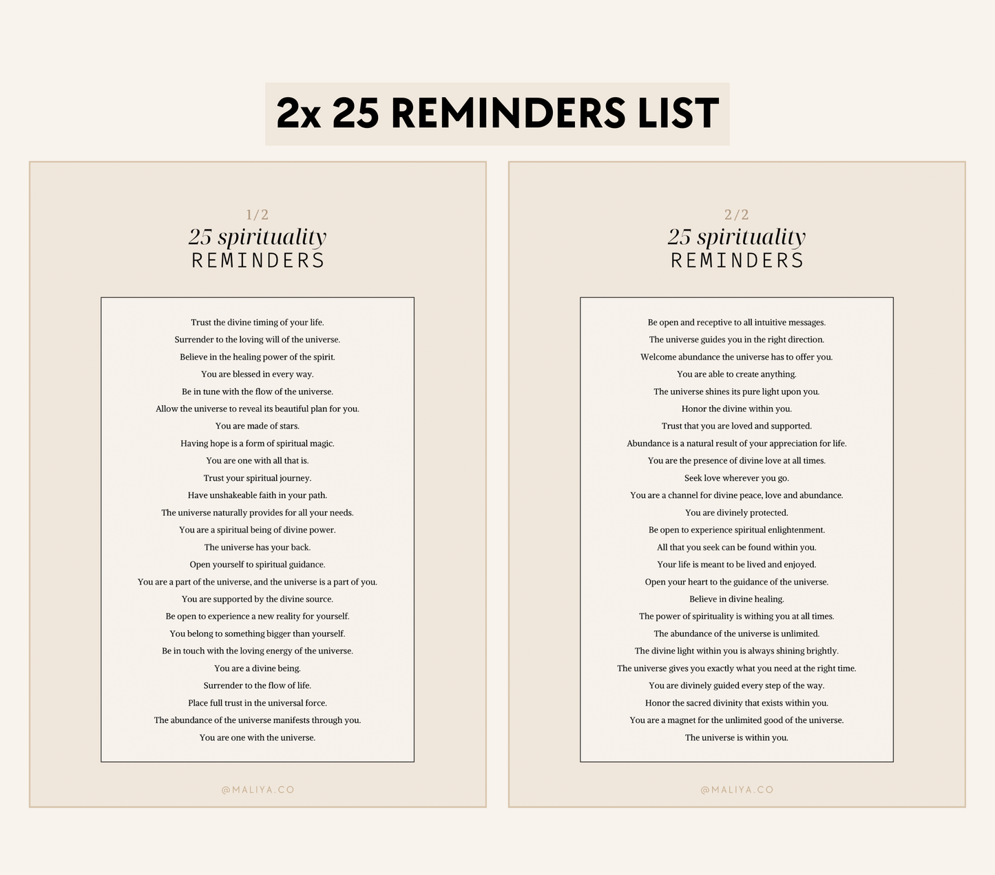 Spirituality Reminders
