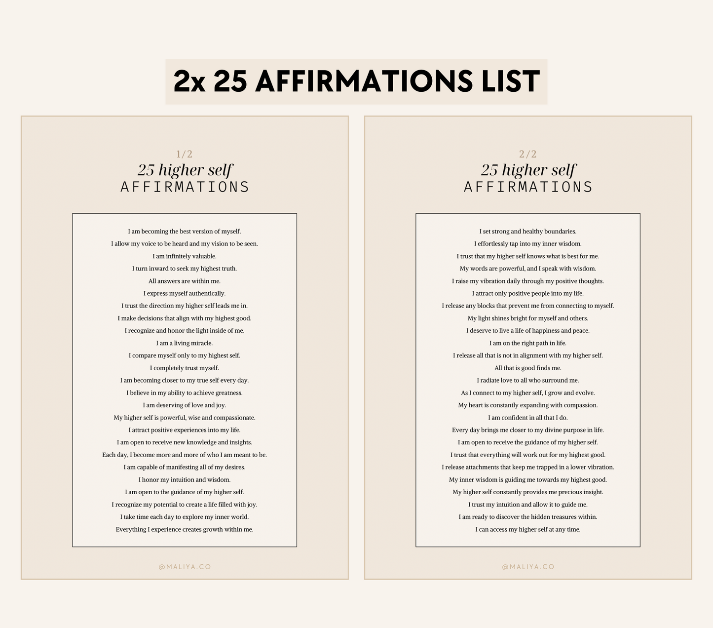 Higher Self Affirmations