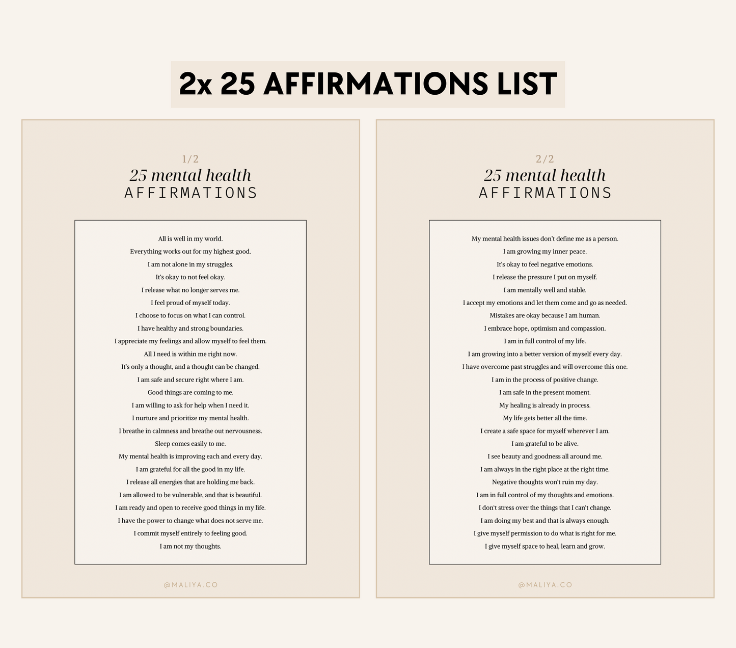 Mental Health Affirmations