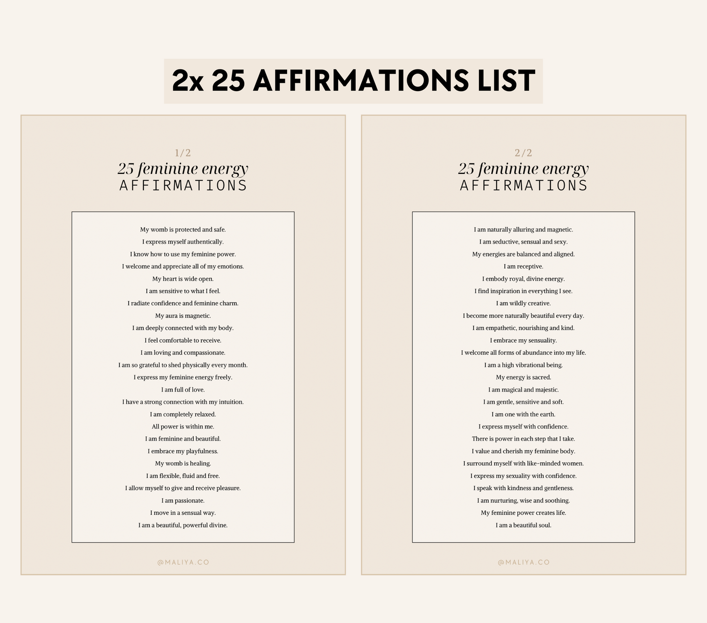 Feminine Energy Affirmations