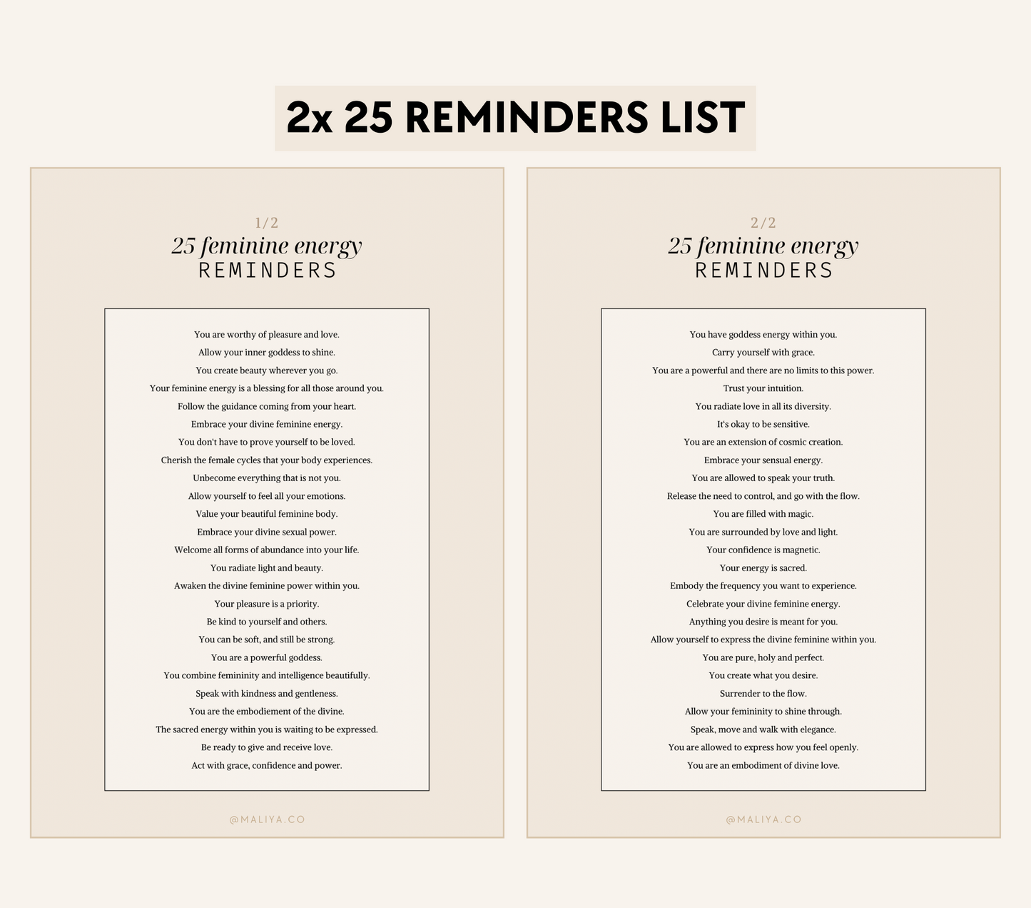 Feminine Energy Reminders