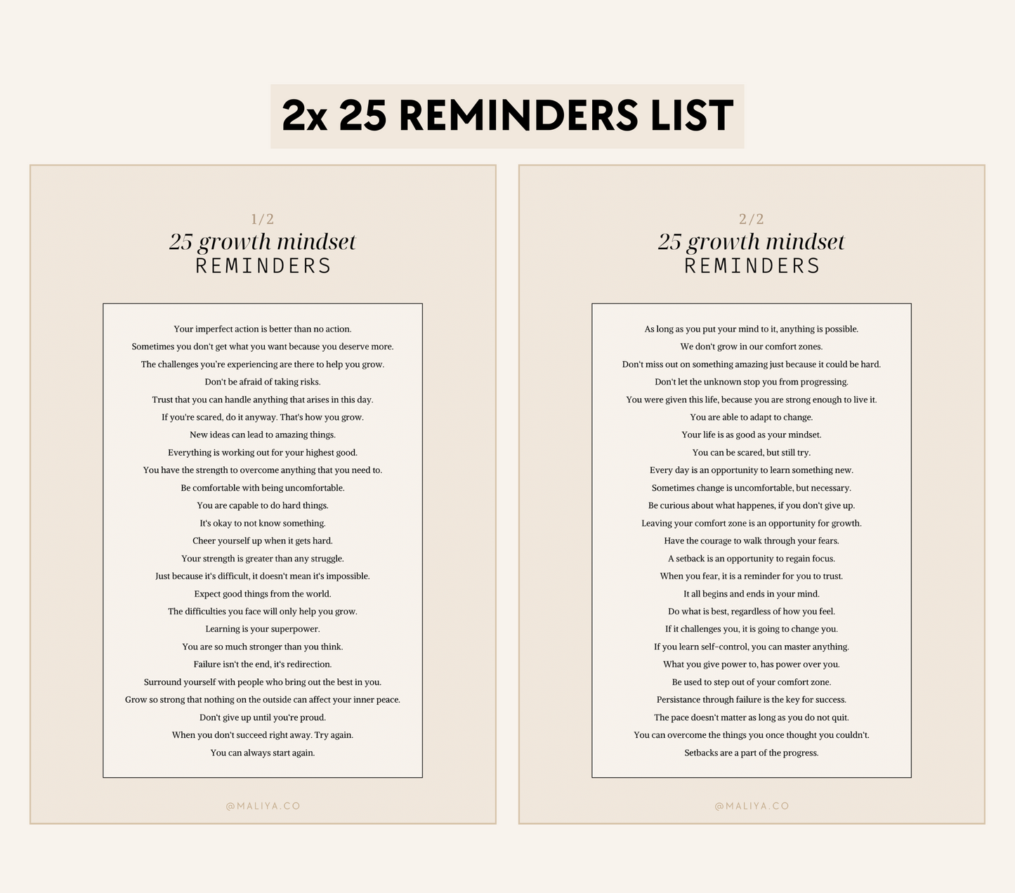 Growth Mindset Reminders
