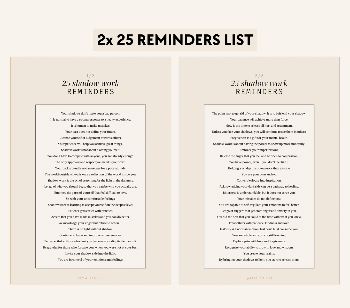 Shadow Work Reminders