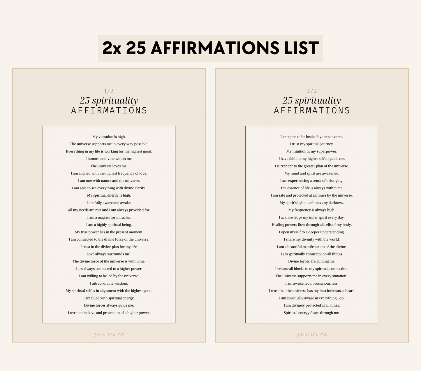 Spirituality Affirmations