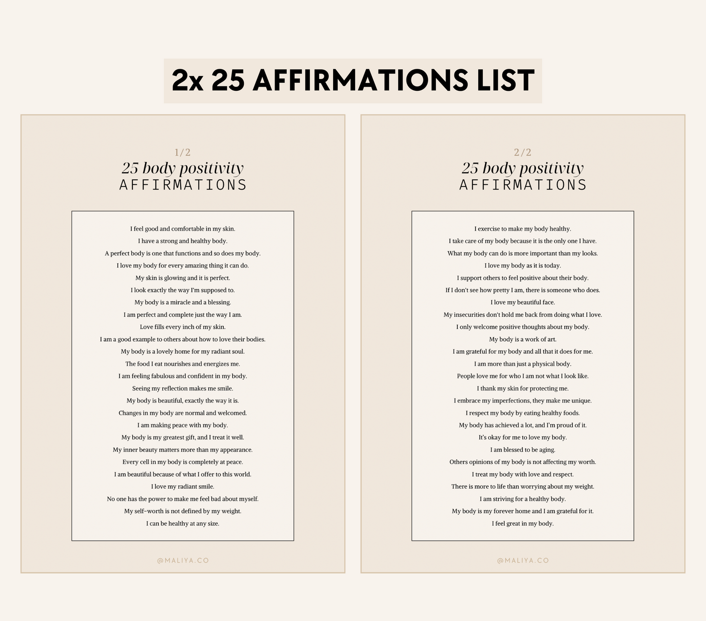 Body Positivity Affirmations