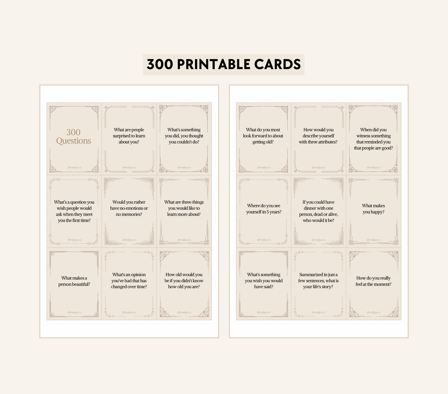 300 Question Cards