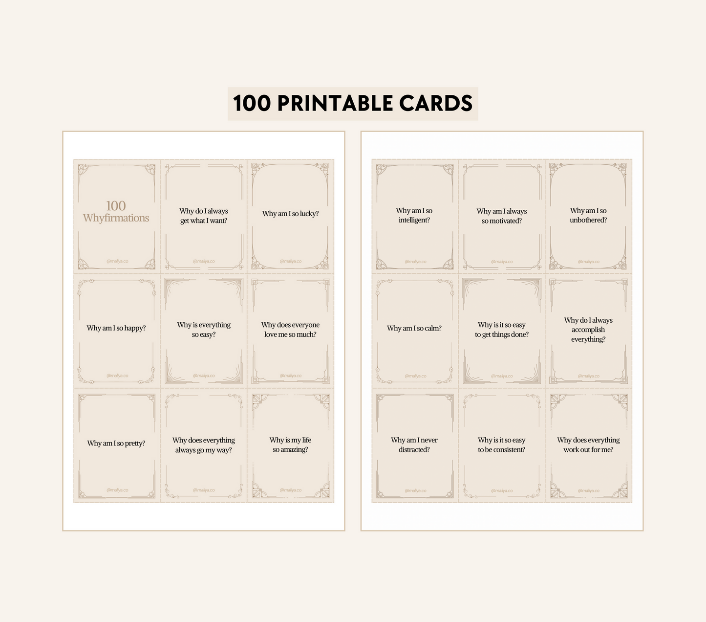 100 Whyfirmation Cards