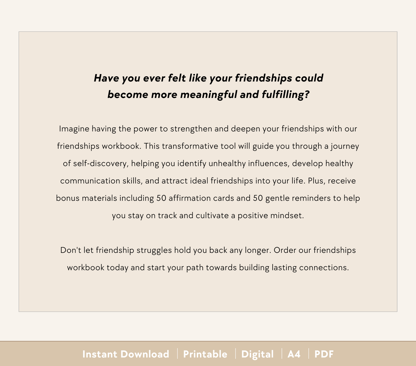 Friendships Workbook