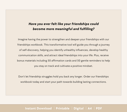 Friendships Workbook